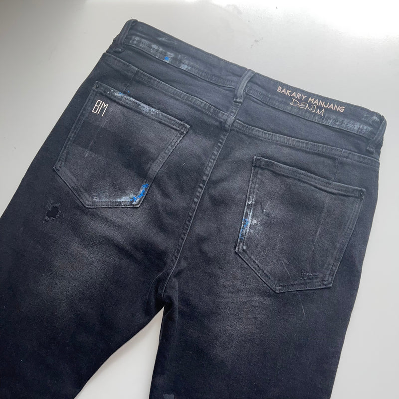 Laser Blue Brush-Work Jeans